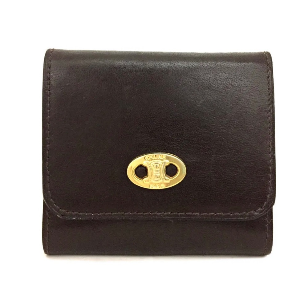 🚫SOLD🚫CELINE Macadam Black Leather Coin Purse - Picture 1 of 8
